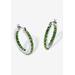 Women's Birthstone Inside-Out Hoop Earrings In Silvertone (31Mm) by PalmBeach Jewelry in August