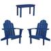 Home Square 3-Piece Set with Outdoor Coffee Table and 2 Chairs in Blue