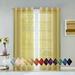 Dainty Home Malibu Textured Semi-Sheer Grommet Top Curtain Panel Pair 108 x 84 In Gold