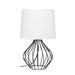 Mod Lighting and Decor 19.75 Black Diamond Shaped Wire Table Lamp with White Drum Shade