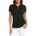 LRD Women s Short Sleeve Golf Polo Shirts UPF 30 Black / Pink Argyle L