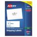 Avery Copier Mailing Labels Copiers 2 x 4.25 White 10/Sheet 100 Sheets/Box