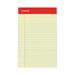 Universal Perforated Ruled Writing Pads Narrow Rule Red Headband 50 Canary-Yellow 5 x 8 Sheets Dozen (46200)