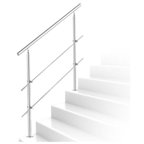 Treppengeländer 160cm 2 Querstreben Edelstahl Geländer und Handläufe Balkongeländer Aufmontage