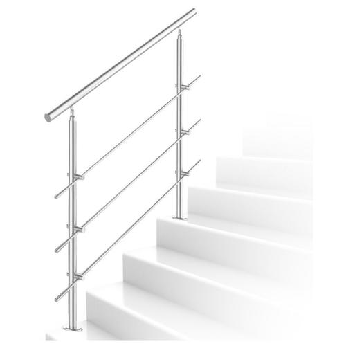 Treppengeländer 160cm 3 Querstreben Edelstahl Geländer und Handläufe Balkongeländer Aufmontage