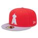 Men's New Era Red/Lavender Los Angeles Angels Spring Color Two-Tone 59FIFTY Fitted Hat
