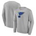 Men's Fanatics Branded Gray St. Louis Blues Primary Logo Fleece Pullover Sweatshirt