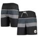 Men's G-III Sports by Carl Banks Black Pittsburgh Steelers Coastline Volley Swim Shorts