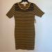 Lularoe Dresses | Lularoe Julia Dress Size: Large Nwt Black And Yellow Striped | Color: Black/Yellow | Size: L