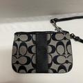 Coach Bags | Coach Black And Tan Wristlet W/ Black Leather Strap | Color: Black/Tan | Size: Os