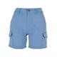 Cargohose URBAN CLASSICS "Damen Ladies High Waist Cargo Shorts" Gr. 28, Normalgrößen, blau (horizonblue) Damen Hosen High-Waist-Hosen