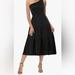Anthropologie Dresses | Anthropologie S Grace Karen One Shoulder Midi Dress-Euc (2xl) | Color: Black | Size: 2x