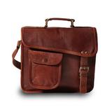 Jaald 13 Brown Genuine leather Laptop Bag Shoulder Cross Body Messenger Satchel Bag