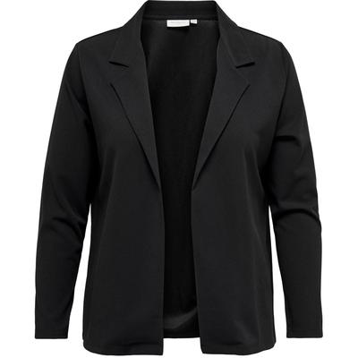 Jerseyblazer ONLY CARMAKOMA "CARSANIA L/S BLAZER JRS", Damen, Gr. M (46/48), schwarz, Jersey, Obermaterial: 63% Polyester, 32% Nylon, 5% Elasthan, unifarben, modisch, V-Ausschnitt, Langarm, Blazer Image