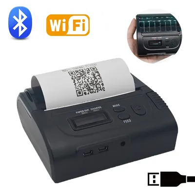 Imprimante de reçus thermique Wi-Fi 80mm mini machine de point de vente portable Bluetooth