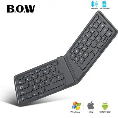 BOW-Clavier Bluetooth pliable ultra fin aste portable sans fil ordinateur portable iPhone iPad