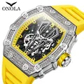 ONOLA-Montre de sport à quartz étanche pour homme montre-bracelet en diamant horloge de luxe