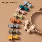 Vaisselle d'alimentation en Silicone souple pour nourrissons de qualité alimentaire, pour enfants en