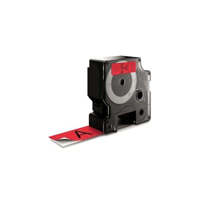 DYMO D1 - Standardetiketten - Schwarz auf Rot - 24mm x 7m