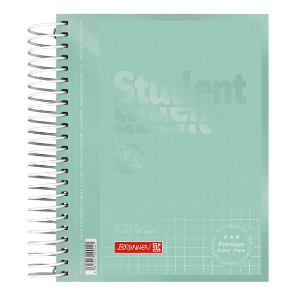 Brunnen Collegeblock »Premium Student Colour Code« A6 kariert 5 x 5 mm grün Image