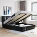 Queen Size Upholstered Faux Leather Platform bed Storage Bed