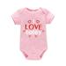 TOWED22 Summer Baby Romper Toddler Baby Girl Outfit Clothes Heart Dress Valentine s Day Sleeveless Backless Romper Bodysuit Hot Pink