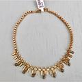 Anthropologie Jewelry | New Eva Krystal Paris Necklace 24k Gold Filled | Color: Gold/Tan | Size: Os