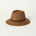 Lucky Brand Leather Tie Straw Hat in Dark Brown