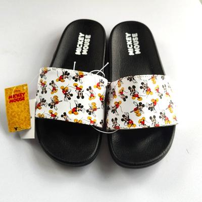 Disney Shoes | Disney Boys' Mickey Mouse Sandals - Slip-On Slides Sz 2/3 Big Kid | Color: Black/White | Size: 2/3 Big Kid
