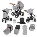 Ickle Bubba Stomp Luxe 2-in-1 Pushchair - Silver/Pearl Grey/Tan