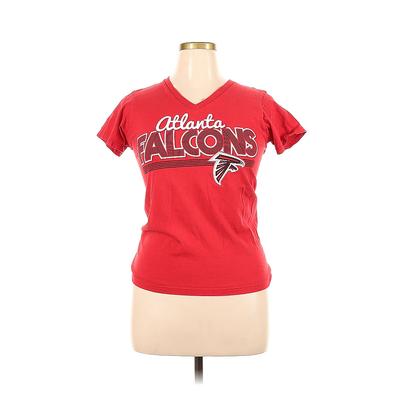 NFL Short Sleeve T-Shirt: Red Solid Tops - Women's Size X-Large