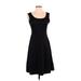 Casual Dress - A-Line: Black Solid Dresses - Women's Size Small