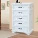 August Grove® Eliott Five Drawer Chest Wood in White | 58 H x 37.5 W x 19 D in | Wayfair CD33F0BB085A41EDAD4822D9AB95CC0D