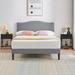 Trent Austin Design® Polizzi Platform 3 Piece Bedroom Set Upholstered/Metal in Gray/Black | 43.69 H x 56.69 W x 76.57 D in | Wayfair