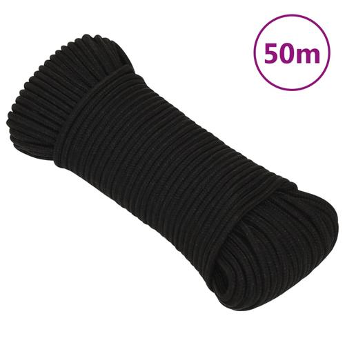 vidaXL Arbeitsseil Schwarz 4 mm 50 m Polyester