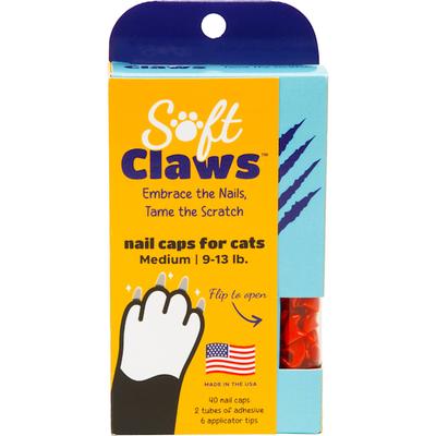 Soft Claws Red Cat Nail Caps, Medium