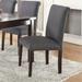 Chic Simple Post-Modern Design Fabric Dining Chairs Upholstered Side Chairs with Rubberwood Leg, Set of 2