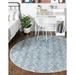 Rugs.com Eco Trellis Collection Rug â€“ 3 Ft Round Harbor Blue Medium Rug Perfect For Kitchens Dining Rooms