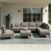 LAUSAINT HOME 8-Piece Patio Conversation Set Outdoor Sectionals with 6 Chairs 2 Ottomans and Plush Gray Cushions