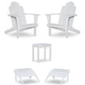 Home Square 5-Piece Set with Side Table & 2 Chairs & 2 Ottoman