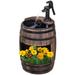 Outsunny 2-Tier Wooden Water Pump Fountain for Fun Garden Decor with Planting Flower Box Base and a Durable Sturdy Design