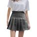 zhizaihu a line skirt women s fashion high waist pleated mini skirt slim waist casual tennis skirt boho skirt grey l