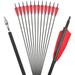 SHARROW Archery 30 Red Carbon Arrows with 4 Turkey Feather Spine 500 12 Pack