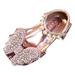 Fashion Spring And Summer Children Dance Shoes Girls Dress Performance Princess Shoes Rhinestone Sequins Bowknot Ankle Buckle Fashion Shoes Size 11