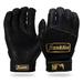 Franklin Sports MLB Pro Classic Baseball Batting Gloves Pair - Black/Gold - Adult Small