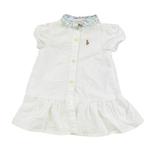Pre-owned Ralph Lauren Girls White | Green | Floral Dress size: 3 Months