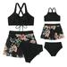 Gwiyeopda Mommy and Me Matching Swimwear Women 3 Pieces Bathing Suit Girls 3Pcs Bikini Set Swimsuit