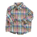 Pre-owned Janie and Jack Boys Pink | Blue | Yellow Button Down Long Sleeve size: 12-18 Months