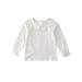 Peyakidsaa 1-7Y Kids Baby Girls Casual Lovely T-shirt Tops Cotton Long Sleeve Ruffle Blouse Blouse Pullovers