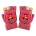 Fingerless Mittens Knitted Convertible Top Warm Winter Children Kids Gloves Flip Kids Gloves & Mittens Gloves Youth